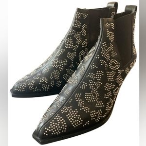 Rag & Bone Westin Studded Cheisea Booties,37.5,black & silver